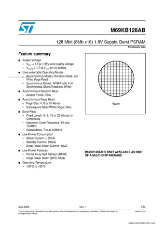  Datasheet Preview Page 1