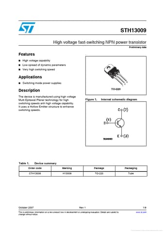  Datasheet Preview Page 1