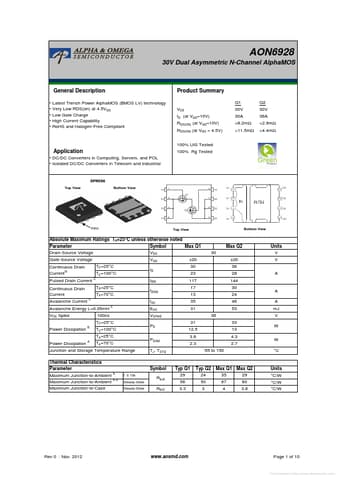  Datasheet Preview Page 1