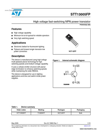  Datasheet Preview Page 1