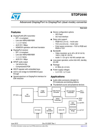  Datasheet Preview Page 1