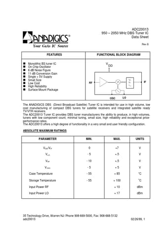  Datasheet Preview Page 1
