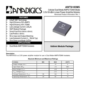  Datasheet Preview Page 1