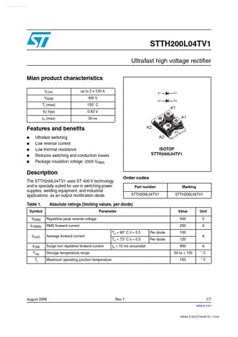  Datasheet Preview Page 1