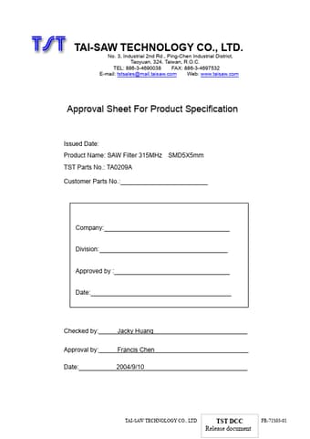 Datasheet Preview Page 1