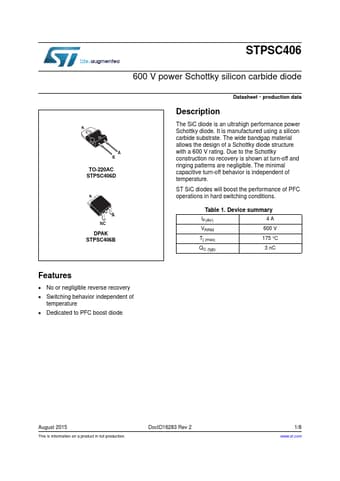  Datasheet Preview Page 1