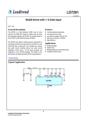 Datasheet Preview Page 1
