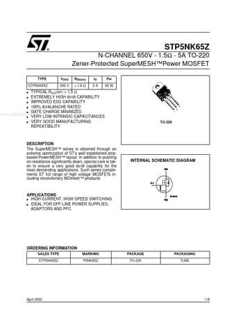  Datasheet Preview Page 1